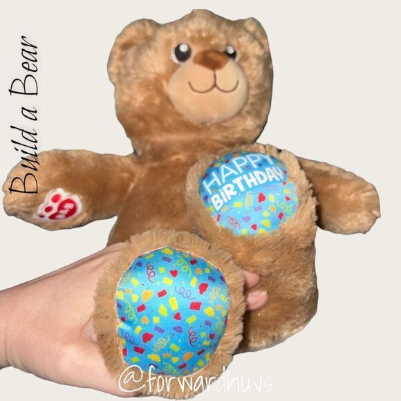 Adorable Brown Build-A-Bear Plush with "Happy Birthday" - Picture 4 of 8